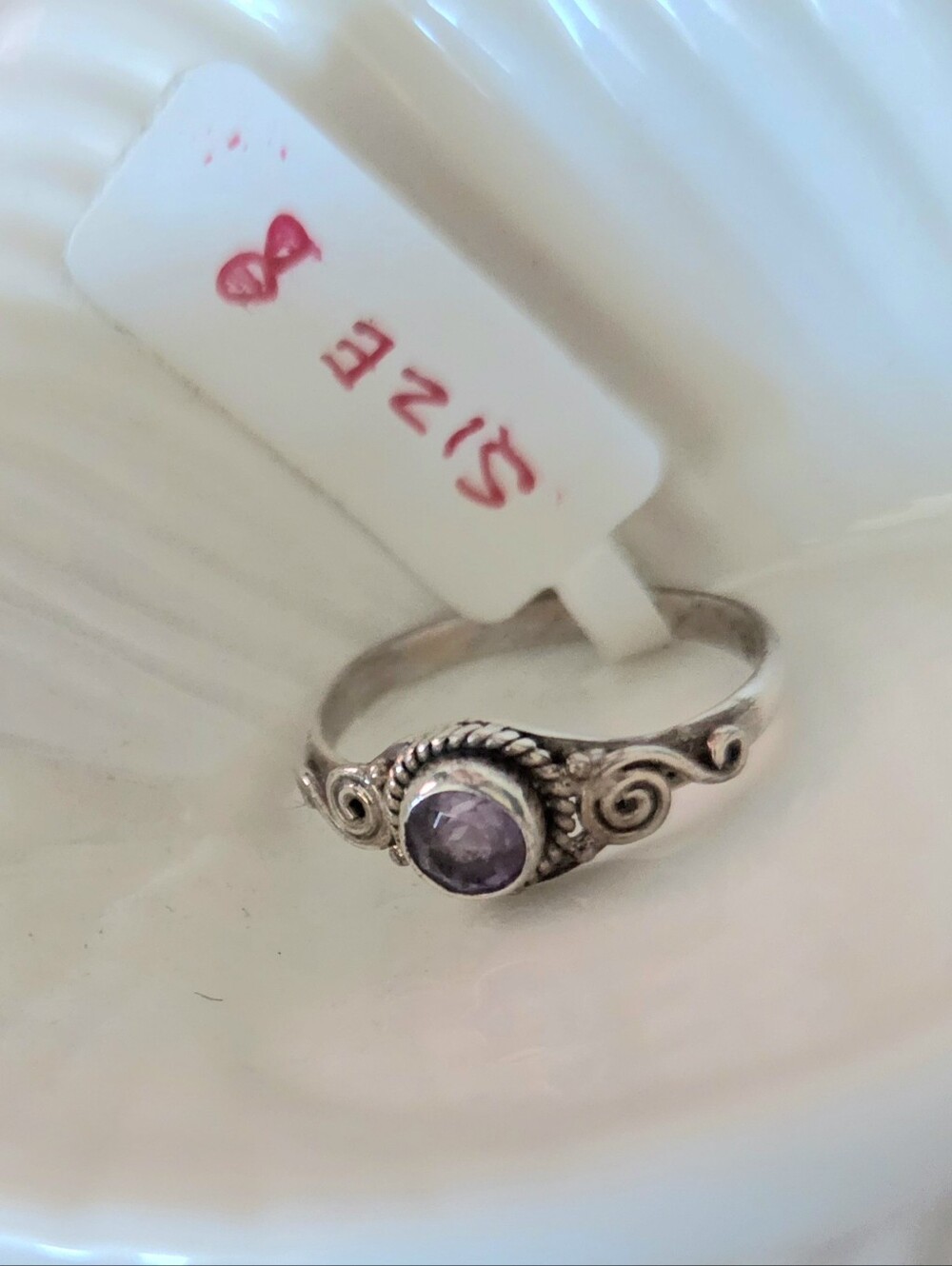 New 925 Sterling Silver Amethyst Ring – Size 8